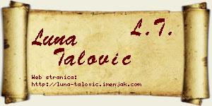 Luna Talović vizit kartica